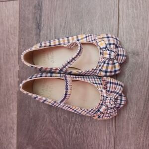 Janie and Jack Plaid Baby Shoes with Bow Accent